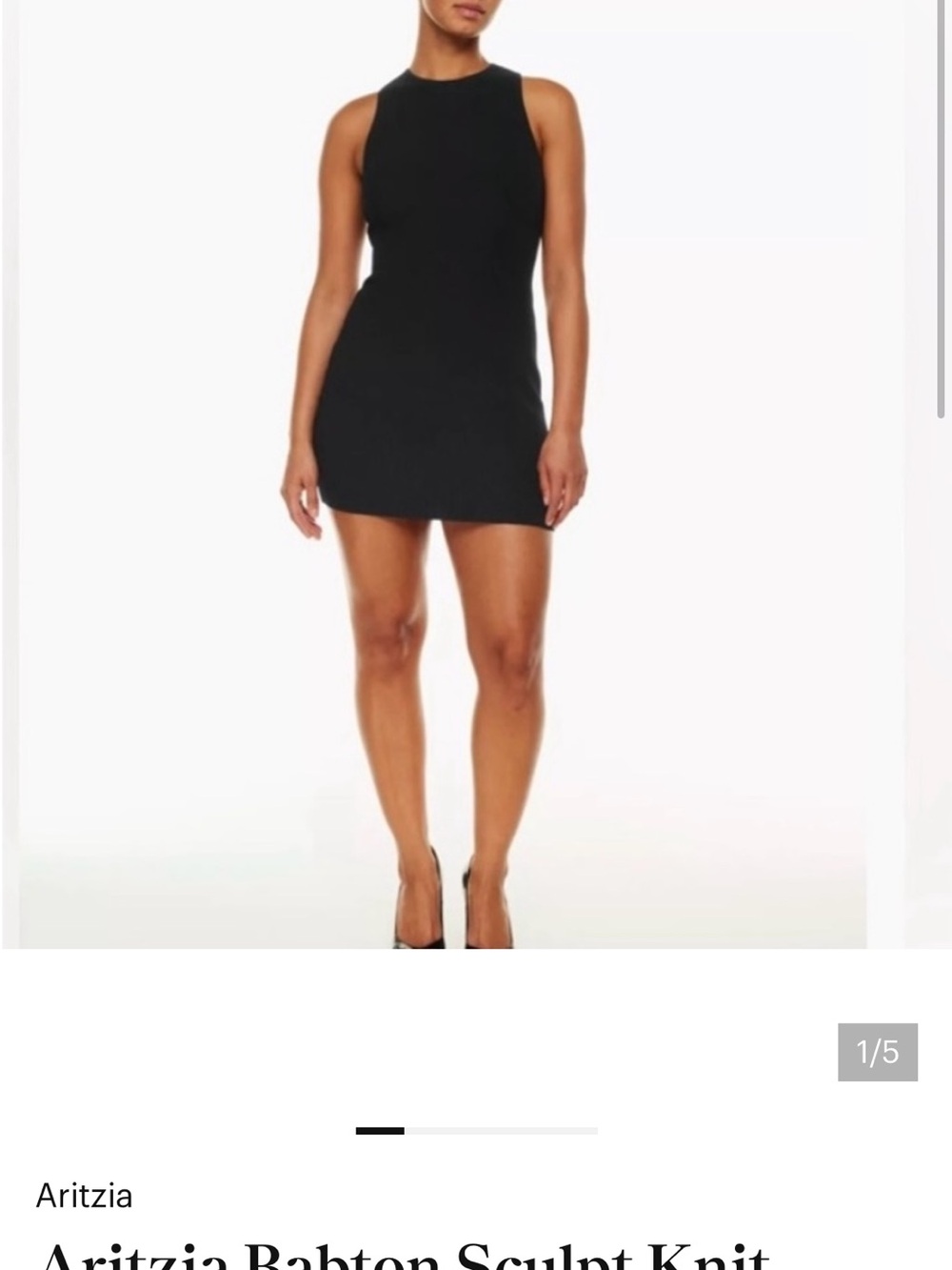 Babaton Black Ribbed Sleeveless Mini Dress